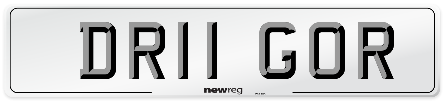 DR11 GOR Number Plate from New Reg